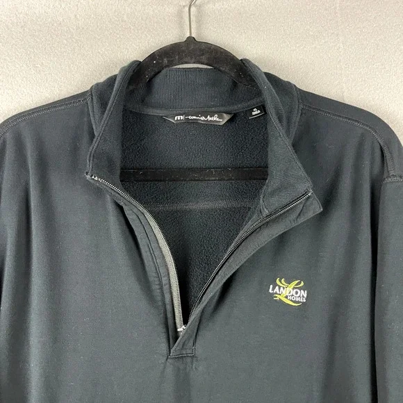 Travis Mathew Newport 1/4 Zip Pullover Mens XL Black Stretch Pockets Golf Logo - Picture 7 of 16